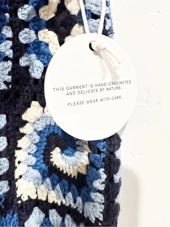 NWT Staud Brazing Cotton Crochet Granny Square Mini Skirt in Acid Cobalt Size XL - Picture 11 of 12